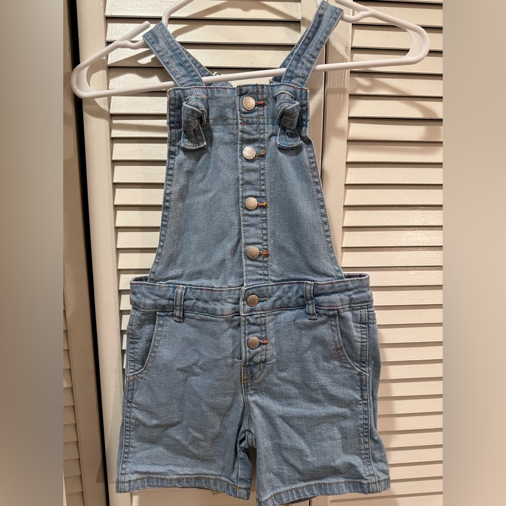 Girl denim overall shorts